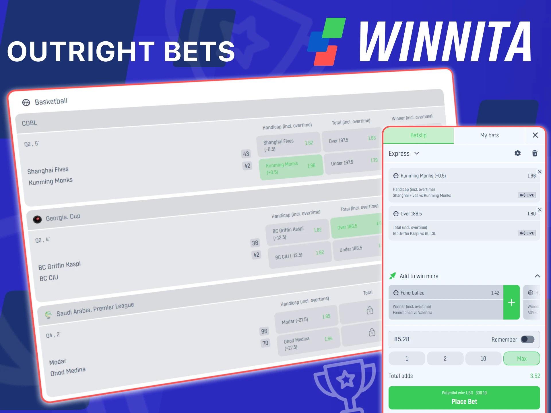 Learn outright bets and dead heat rules on Winnita site.