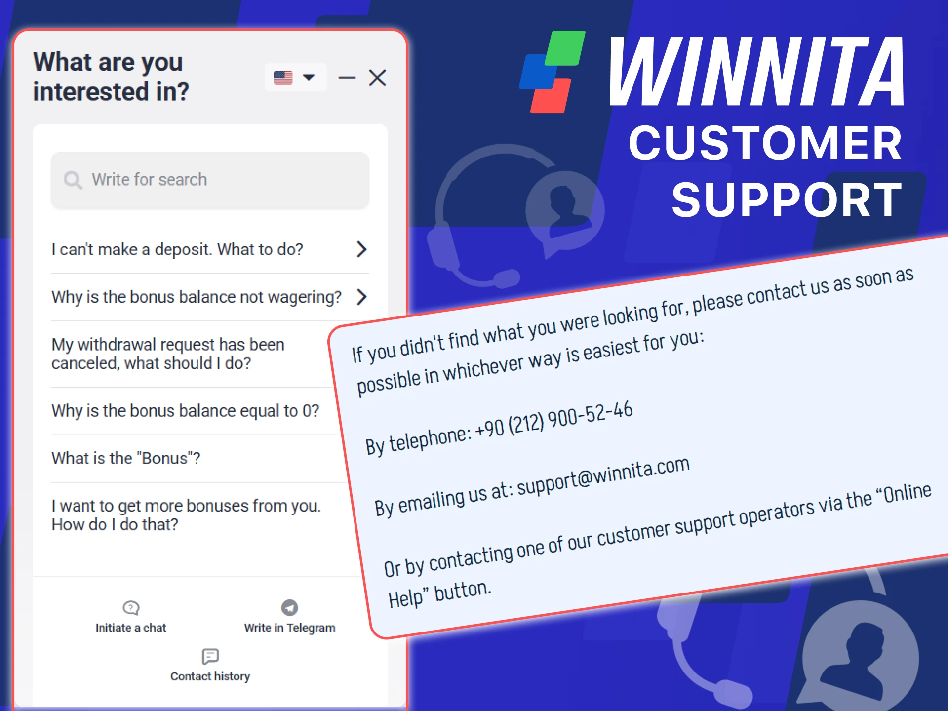 Contact the official Winnita customer support team for assistance.
