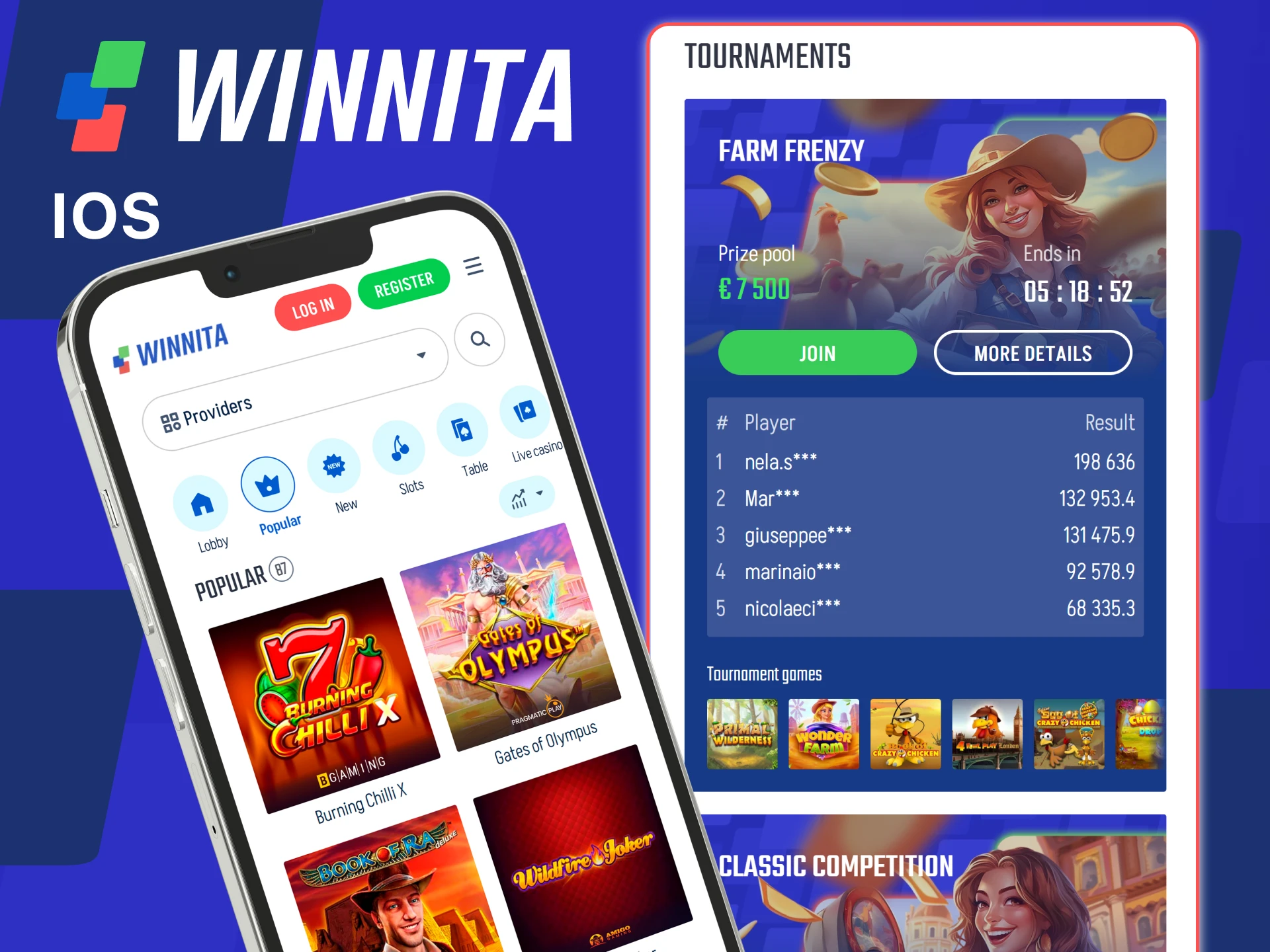 Access Winnita on iOS for seamless betting and casino games.